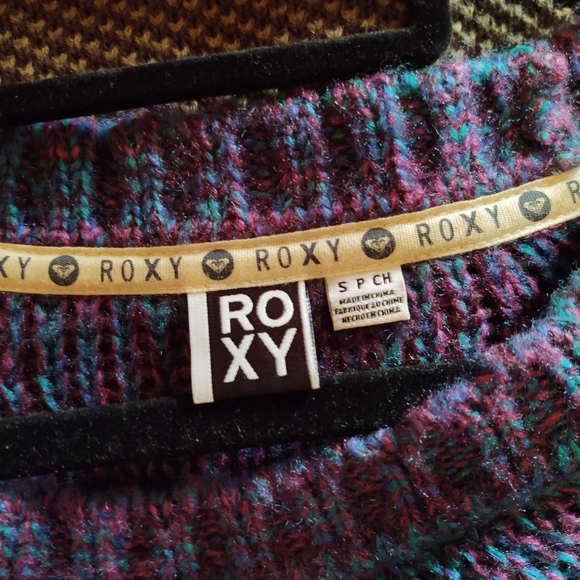 Roxy Knit Pullover Marble Blue Purple Green Small - Picture 7 of 9